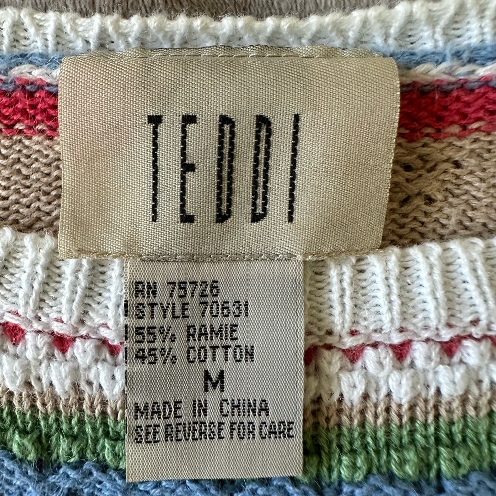 Teddy strip sweater knit top medium - Picture 6 of 6